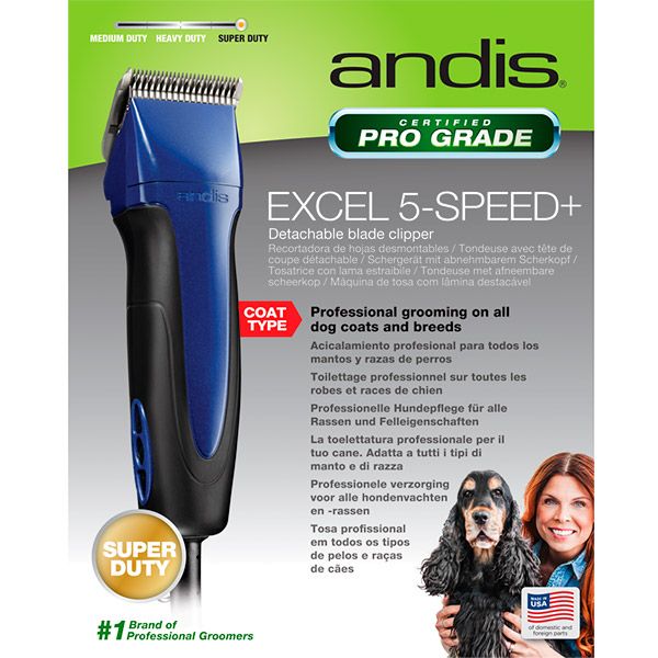 Машинка для груминга Andis SMC Excel 5-Speed+, синяя